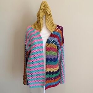NWT Rose Carmine women's knit sweater cardigan size medium multi colored